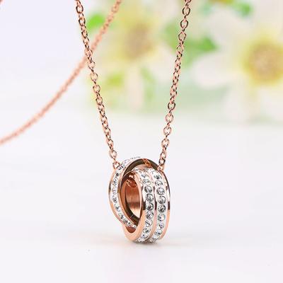 Titanium Steel Necklace Classic Luxury Rose Gold Simple Fleee Chain