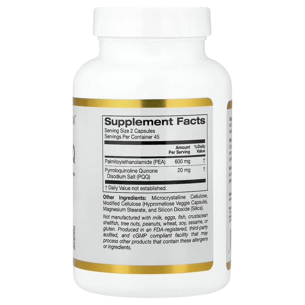 PEA 300mg + PQQ 10mg, 90 Cápsulas Vegetales