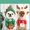 Festliches Hunde Katzen Weihnachts Hut Lätzchen Set – Rot/grün/weiß Polyester