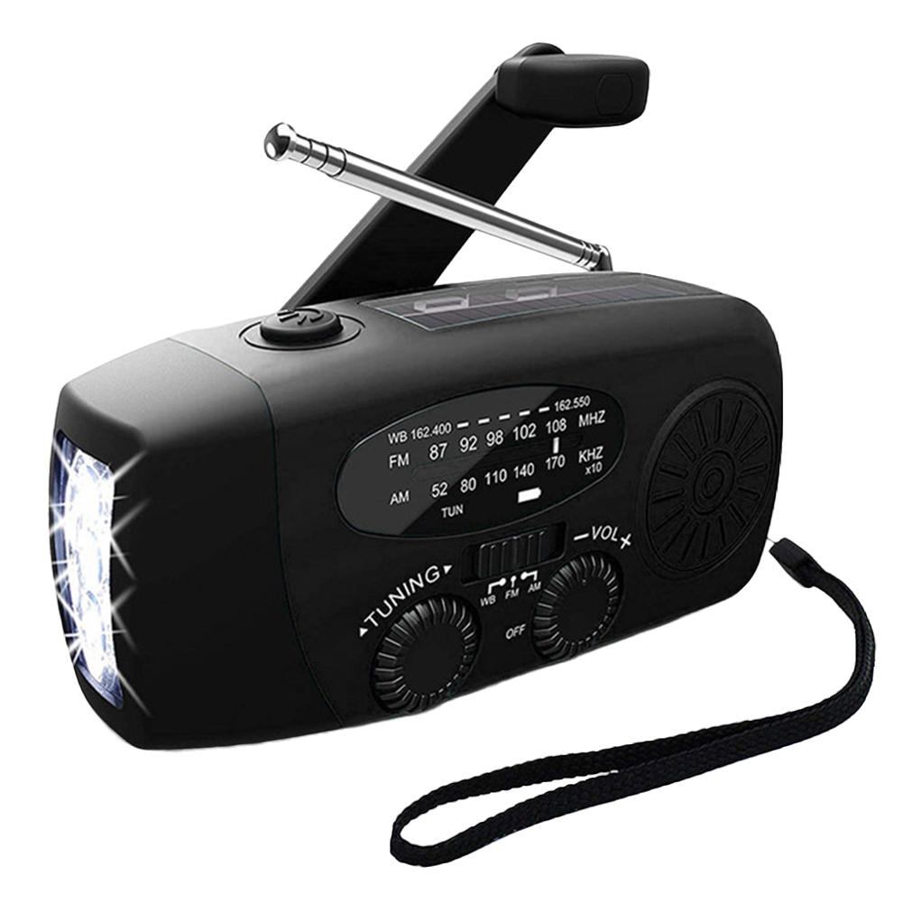 Hand Crank Emergency Radio Solar Powered Radio with LED Flashlight AM/FM Radio Solar Radio for Outdoor Camping and Emergency