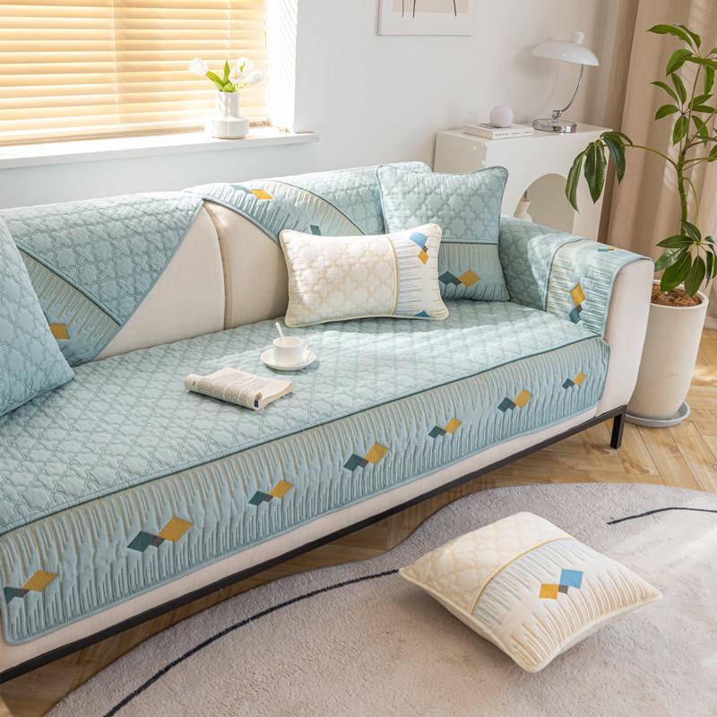 Cotton Color Style Sofa Cushion Modern Simple Four Seasons Universal Washed Non-Slip Sofa Cushion Towel