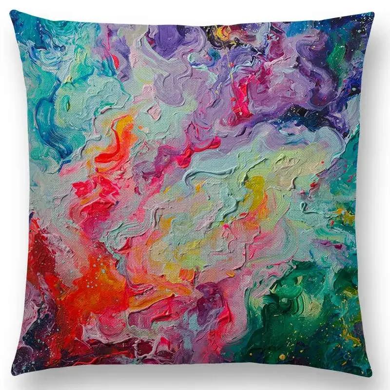 Gorgeous Oil Painting Cushion Cover Miracle Girl Wonder Beauty   Beautiful Queen Narwhal Cat Swan Sofa Pillow Case