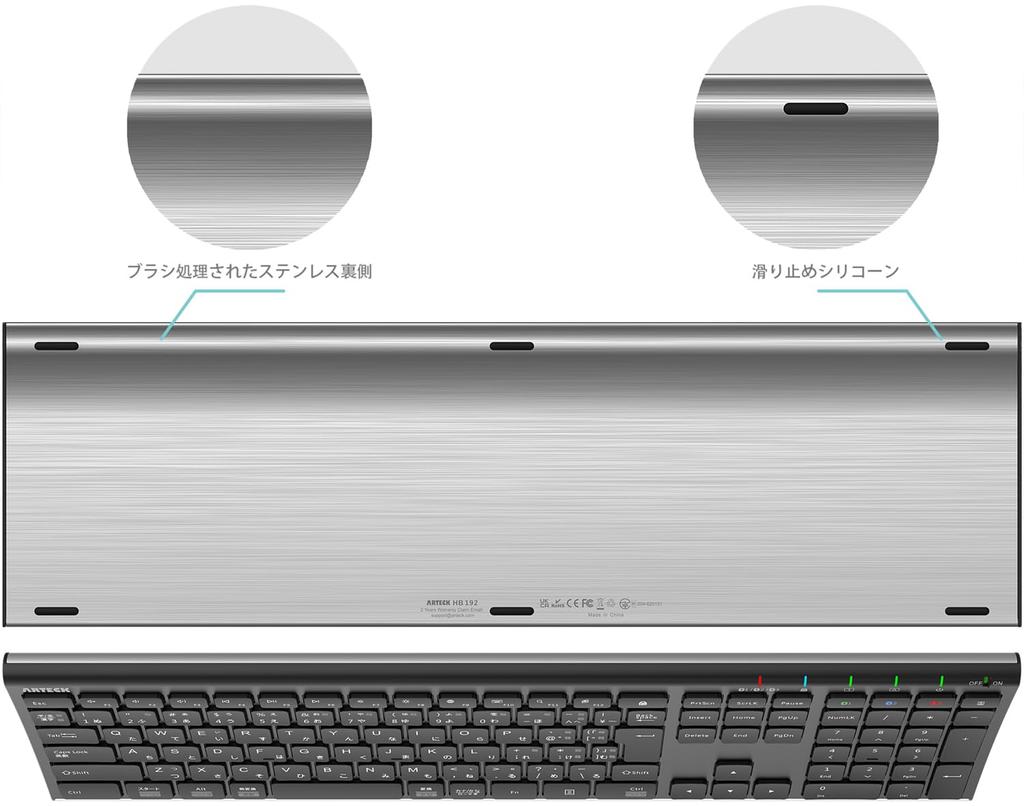 Arteck Bluetooth Keyboard and Mouse Set, Multi-Pairing, Connects To 3 Devices Simultaneously, Type-C Rechargeable, Full-Size Bluetooth Keyboard with