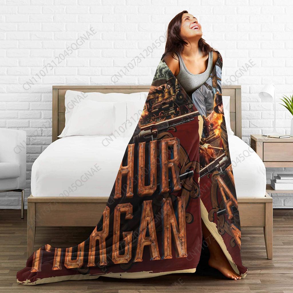 Red Dead Redemption 2 Blanket Quality Warm Soft Throw Blanket Winter Picnic Couch Bed Print Bedspread