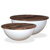 Day and Night - Day and Night Bowl-shaped Coffee Table Set 2 Pcs Recycled Wood White