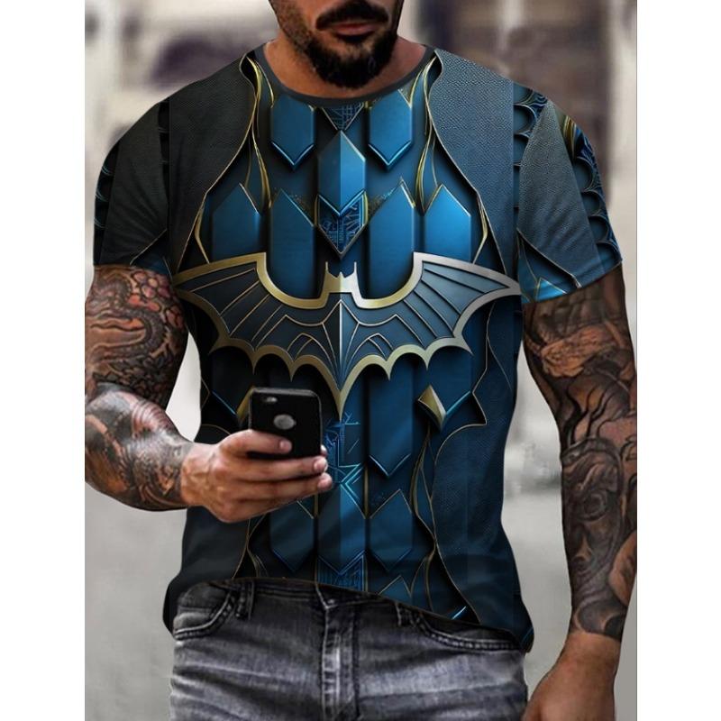 Hot selling trendy creative personality anime animal series 3D printed short sleeved men's casual round neck T-shirt for men