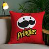 Classic P-Pringles Pillow Case Office Sofa Dorm Chair Back Short Plush Double-Sided Printing Home Cushion Cover