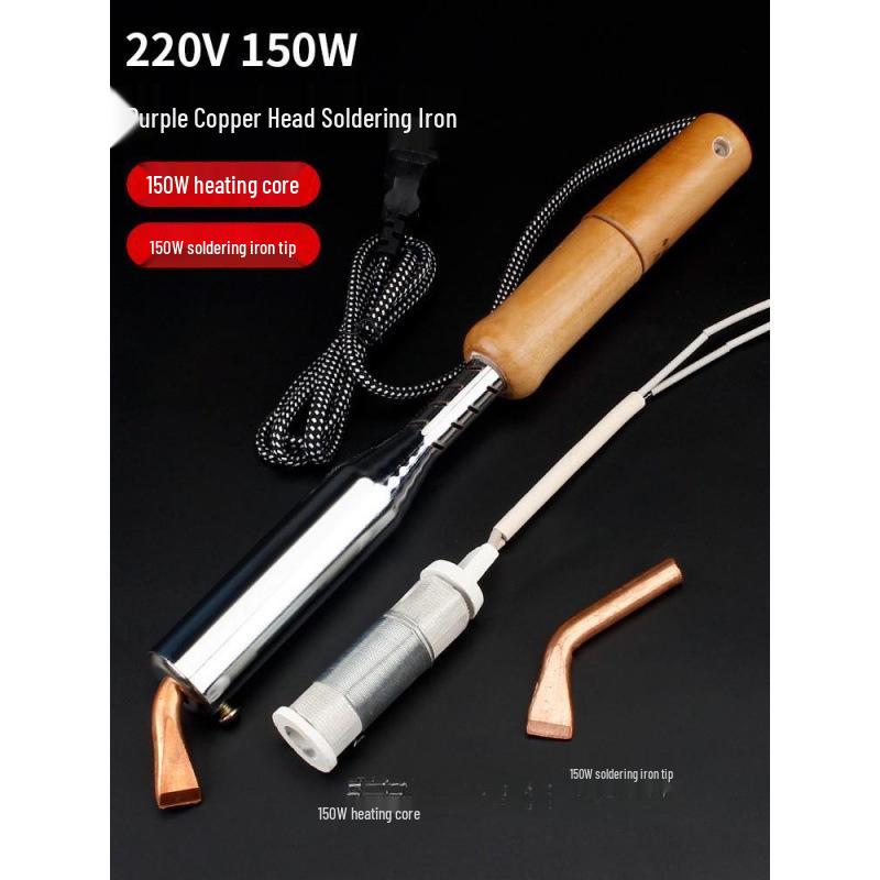 Professional Grade Electric Soldering Iron Set with Wooden Handle for Household and Electronic Repairs
