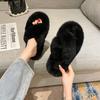 Fashion Slippers Women Winter Versatile Home Flat Bottom Plush Slippers Womens Shoes Zapatos De Mujer