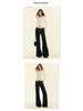 Women's Original Blue Micro-Flare Low-Rise Jeans, Autumn/Winter 2024: Trendy Slimming Wide-Leg Style