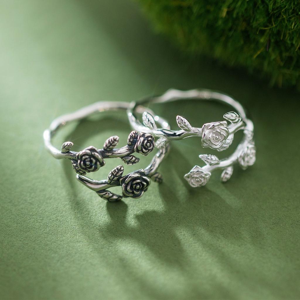 Xiaomi 925 Sterling Silver Rings For Women Geometric Fine Jewelry Finger Adjustable Plant Leaf Star Zircon Ring For Party Birthday Gift
