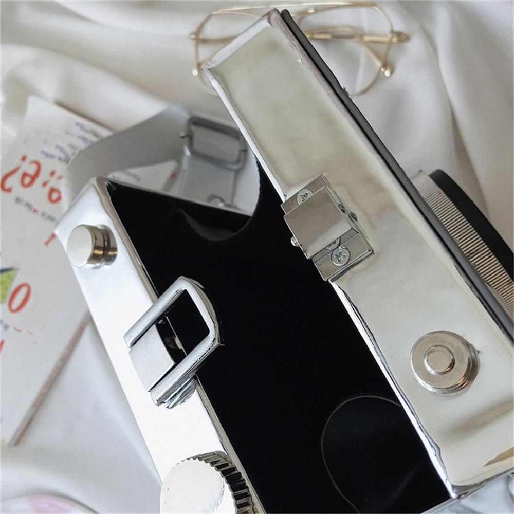 Moda casual personalidade criativa alça de ombro larga câmera pequena bolsa quadrada moda simples bolsa de ombro único bolsa crossbody