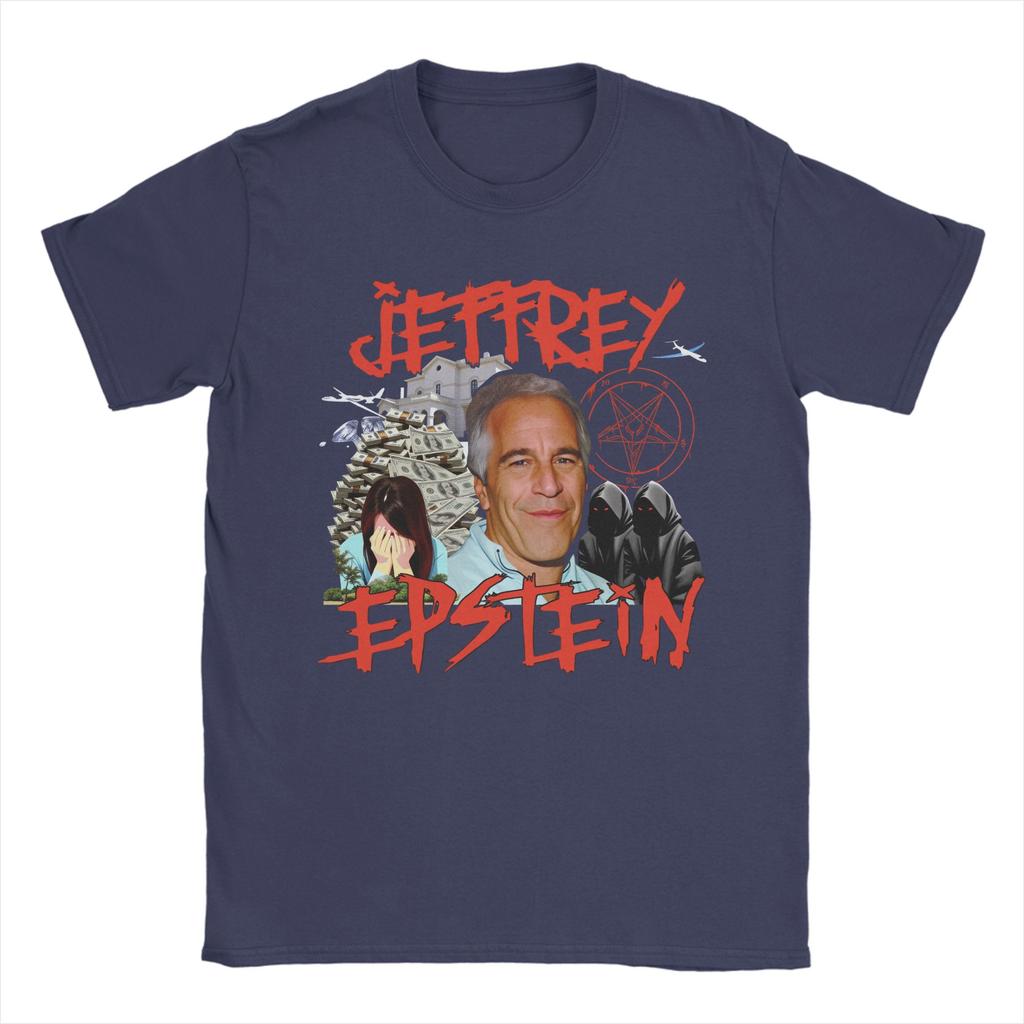 Funny Jeffrey Epstein T-Shirts for Men Crewneck Cotton T Shirts  Short Sleeve Tees Summer Men and Women High Quality Clothes