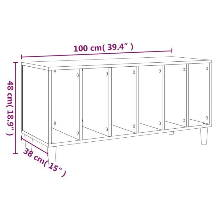VidaXL Record Cabinet, Side Cabinet with Storage, Furniture for Turntable, Living Room Buffet, Industrial, Oak 831980