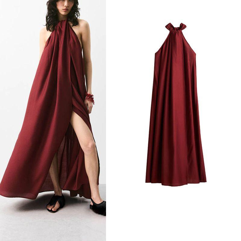 Summer New Arrival Women's Loose Halter Open Back Long Fashion Dress Dress 1294745