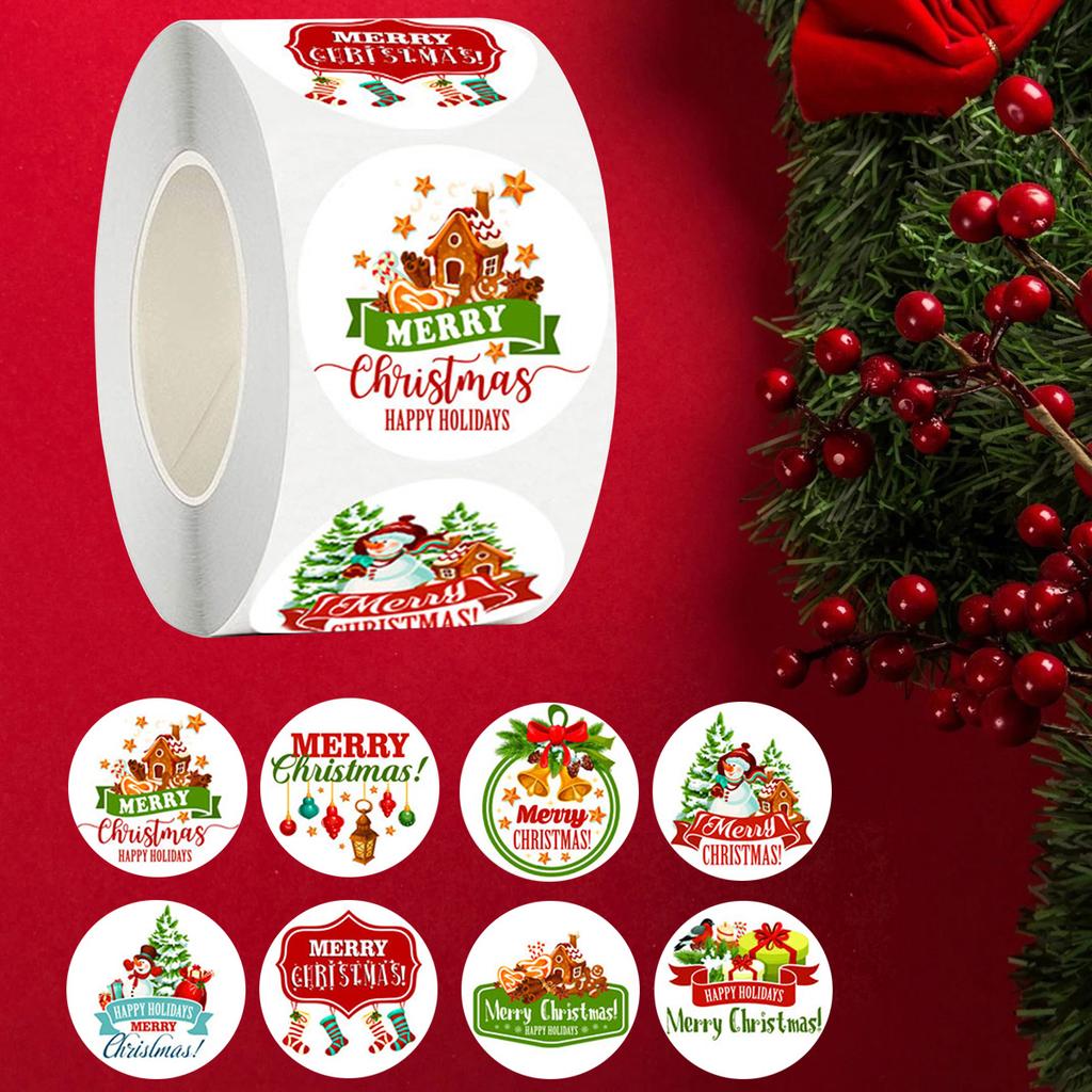 500 Stück Frohe Weihnachten Aufkleber Cristmas Xmas Party Siegel Etiketten Aufkleber Für DIY Geschenke Backverpackung Umschlag Schreibwaren Dekor