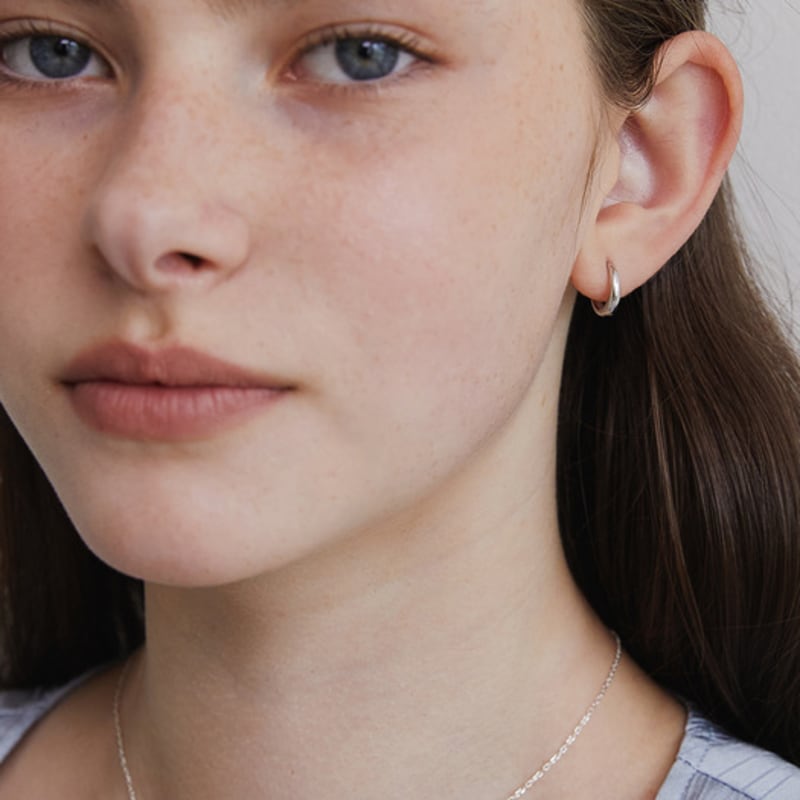 Tatiana (925 Silver) Slick Drop Hoop Earrings EC3111