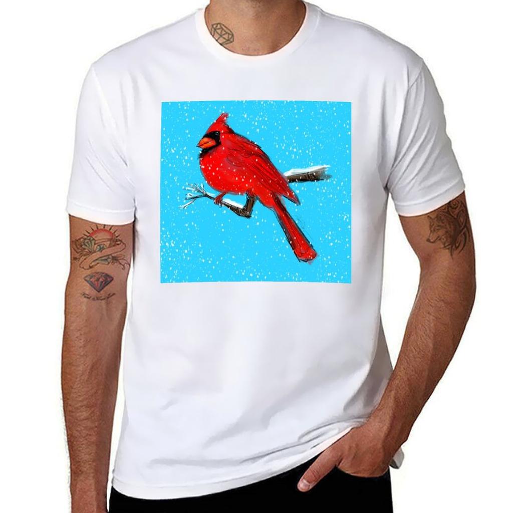 Red Cardinal Tshirt Regular Fit Plain Tee Shirt