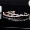 WWJ Baguette-Zirkonia-Set mit verstellbarem Ring und Armreifen