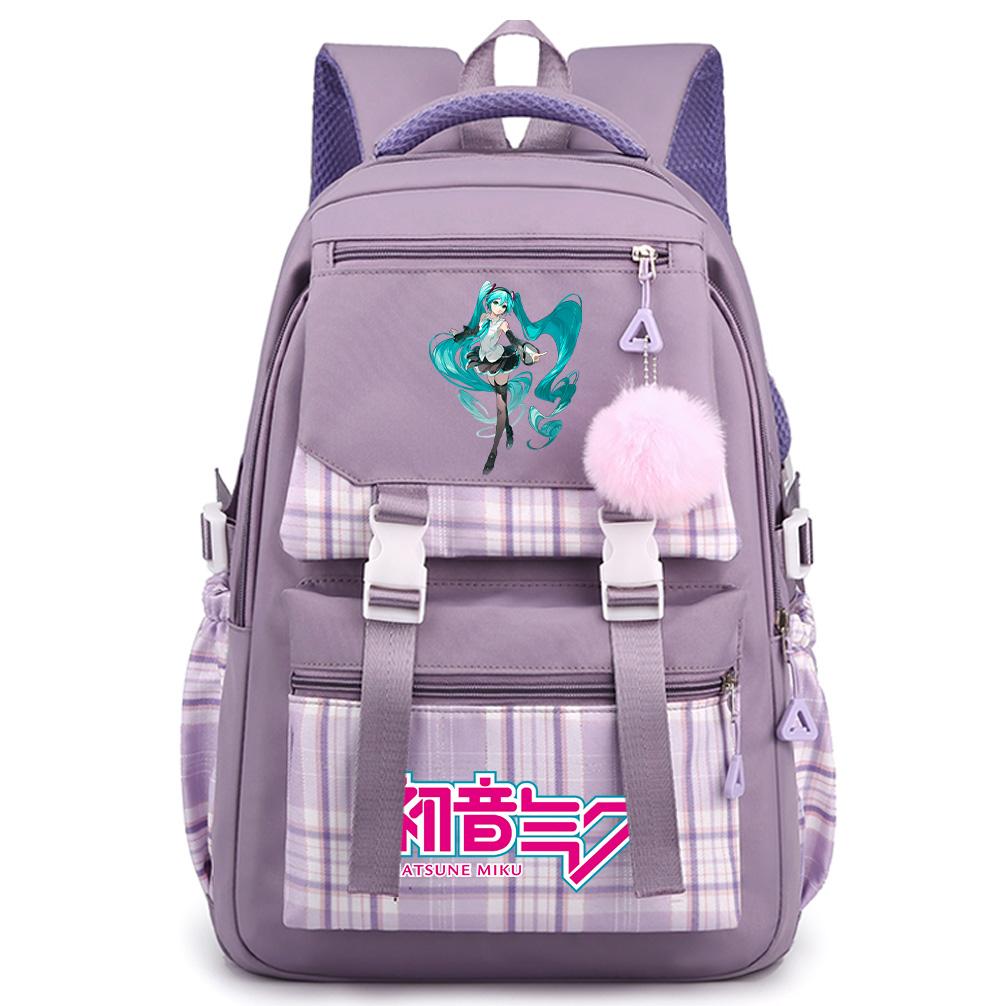 Cartoon Anime Hatsune Miku Printed Large Capacity Backpack for Teenger Student Bookbag Girl Boy Schoolbag Bookbag Women Waterproof Travel Bag