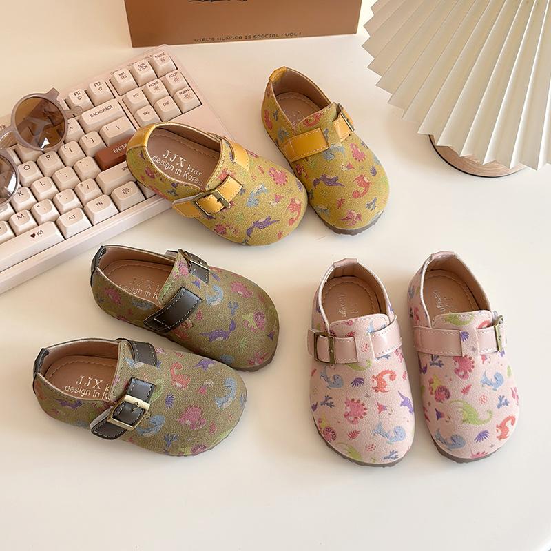 Fashion Girls Shoes Anti Slip Kids Bean Shoe Soft Soled Child Leather Shoes Simple Girl Casual Shoe