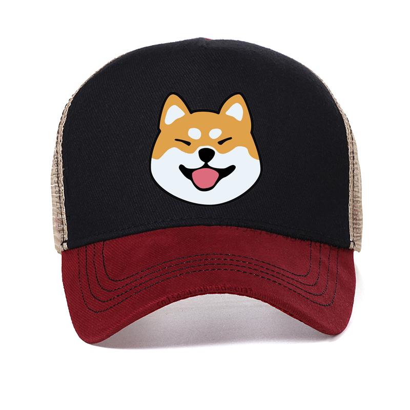 Cartoon Cute Shiba Inu Dog Pattern Baseball cap cool Summer mesh trucker hat Men women wild adjustable Travel Snapback Hats