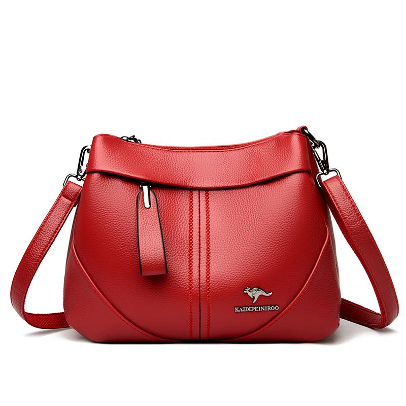 Artificial Leather Women Tote Bag Soft Cowhide Ladies Shoulder Crossbody Bags Fashion Female Messenger Sac