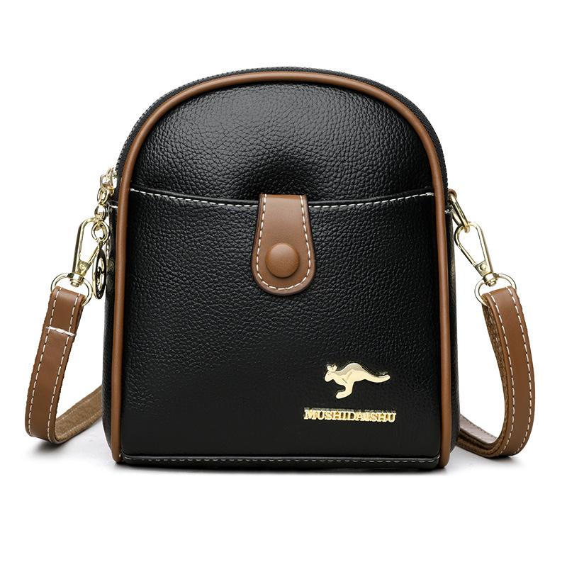 

Mobile Phone Coin Purse Single-shoulder Crossbody Bag Solid Color Simple and Versatile Mom Bag чорний