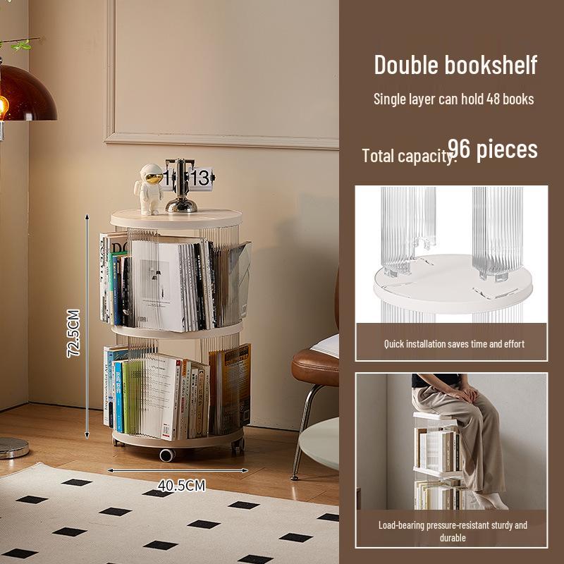 360° Rotating Children's Bookshelf - Large Capacity Multi-Layer Floor-Standing Storage for Living Room