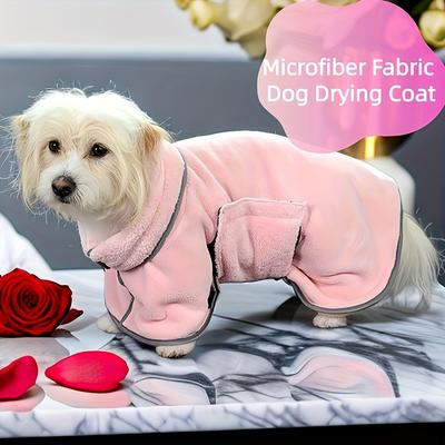 1 Stück Schnelltrocknendes Mikrofaser Hunde Bademantel Handtuch, Haustier Baden Trockenmantel Robe für Hunde, Polyesterfaser Haustier Dusch- und Reinigungszubehör mit verstellbaren Riemen