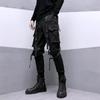 Men's Spring and Fall Multi-Pocket Work Pants Fashion Casual Hip Hop Drawstring Pants