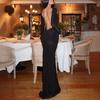 2025 European & American Women's Sexy Slim Solid Color Backless Dress