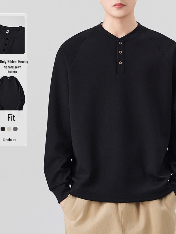 2025 Men's Trendy Casual Long Sleeve T-shirt Sweatshirt: Spring & Autumn Fashion Base Layer