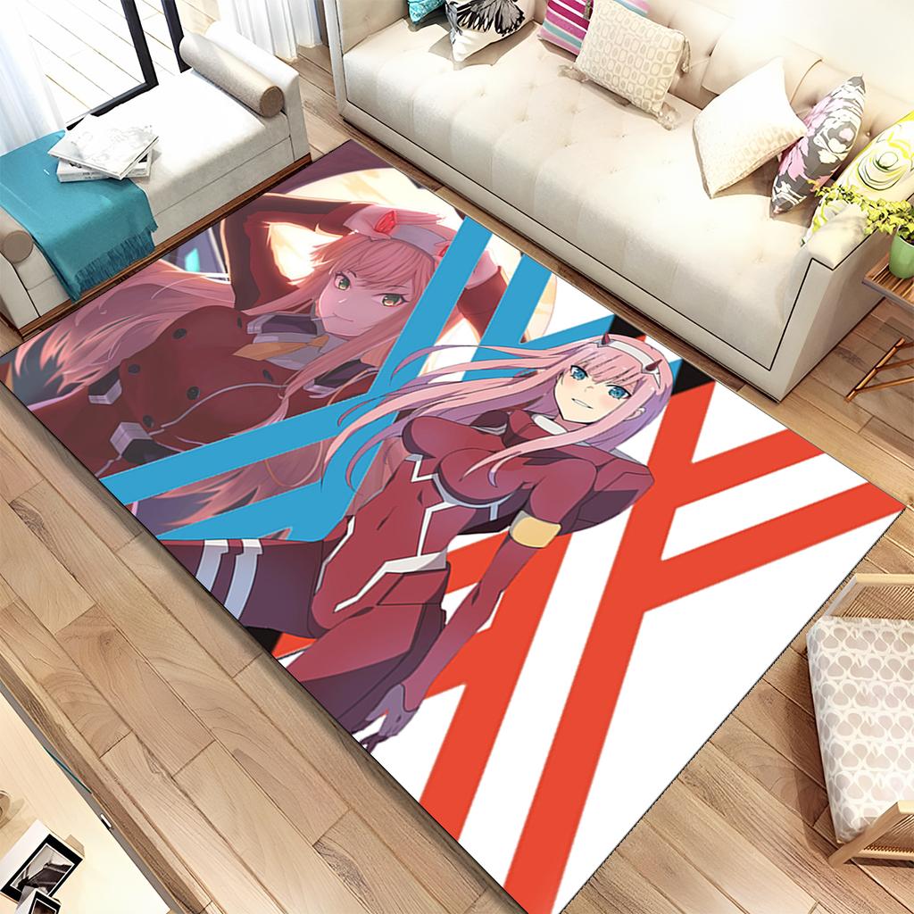Sexy Girl Zero Two DARLING In FRANXX Area Rug,Carpet for Home Living Room Bedroom Sofa Doormat Decor,kid Non-slip Floor Mat Gift