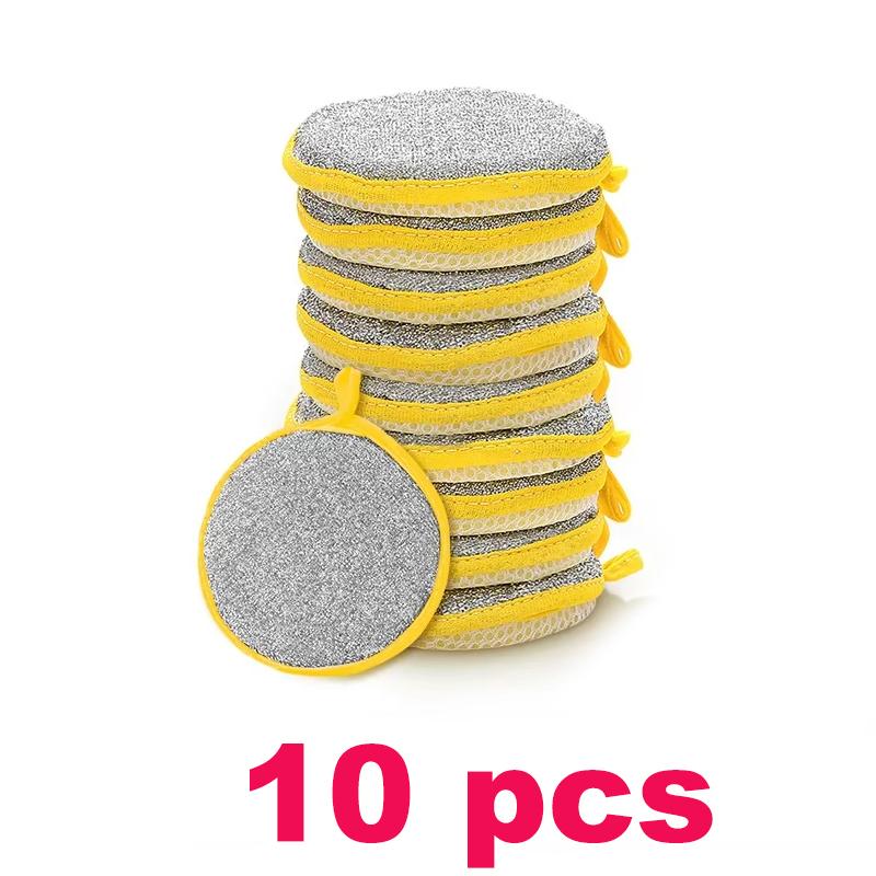 Dishwashing Sponge Non-stick Oil Dish Washing Magic Sponges Scouring Pads Kitchen Cleaning Tool Reusable Double Sided Dish Cloth