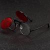 New Vintage Steampunk Sunglasses Round Steam Punk Metal Women Coating Sunglasses Men Retro Circle Sun Glasses Flap sunglasses