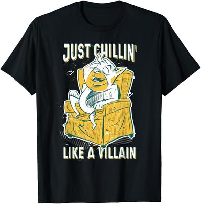 Just Chillin' Like a Villain Gift Dog Humor T-Shirt