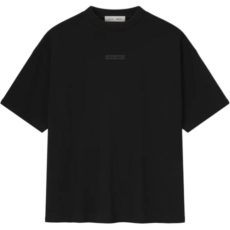 Fear of God Essentials Pique 90s Short-Sleeve Tee Jet Black Men Tops 125SP254410F M
