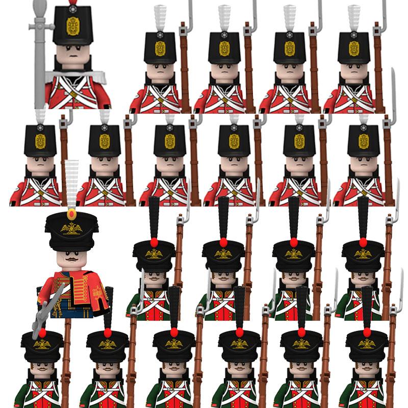 Medieval Castle Knight Soldier Building Blocks Napoleon Figures British French Infantry Cavalry General DIY Toy Gift S001