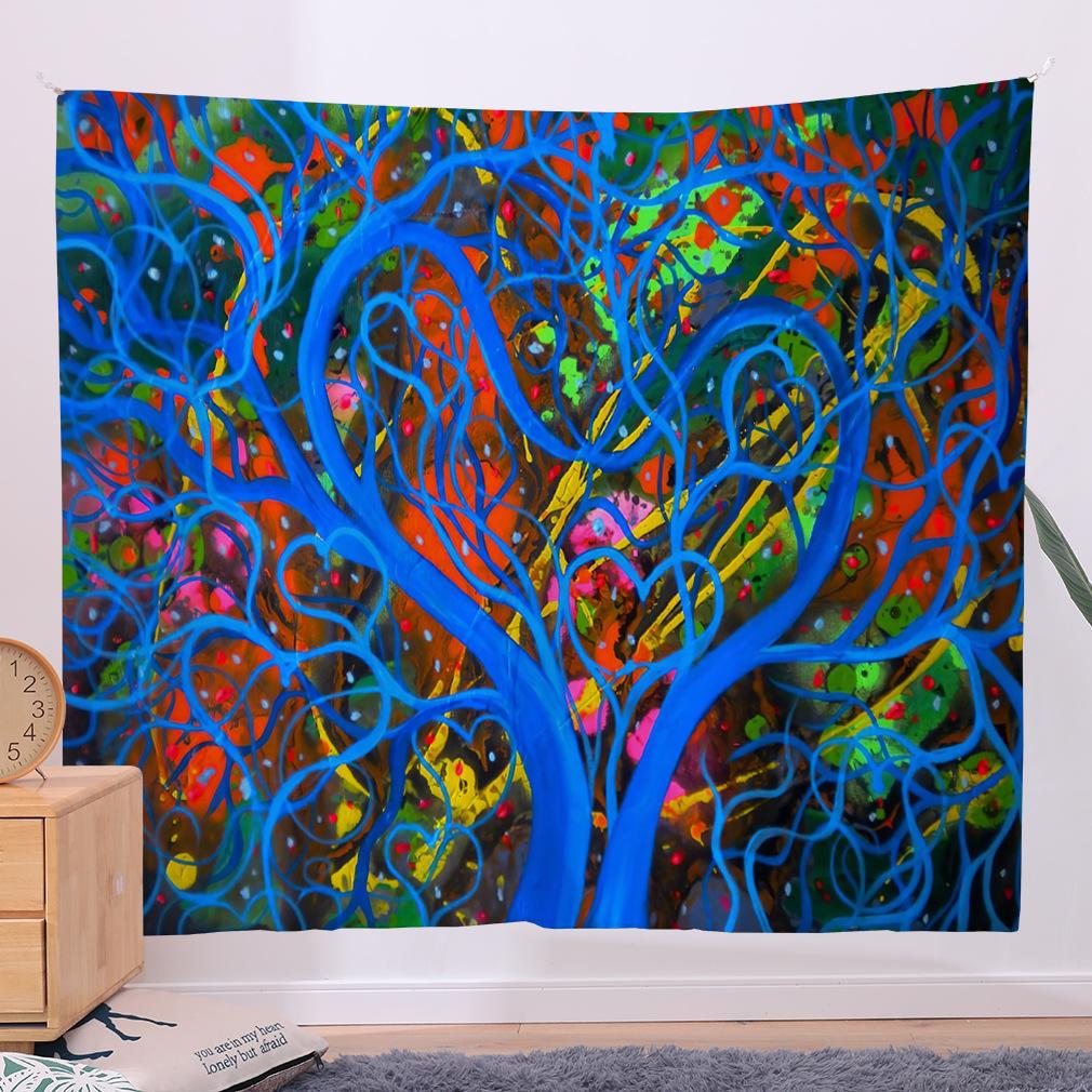 Fantasy Tree Wall Tapestry Landscape Series Hanging Carpet Living Room Background Cloth Home Decoration Cloth Bedroom Hanging Cloth