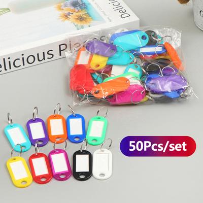 50 szt. Kolorowy brelok do kluczy Etykieta identyfikacyjna Numer telefonu Marker Tag przywieszka do bagażu