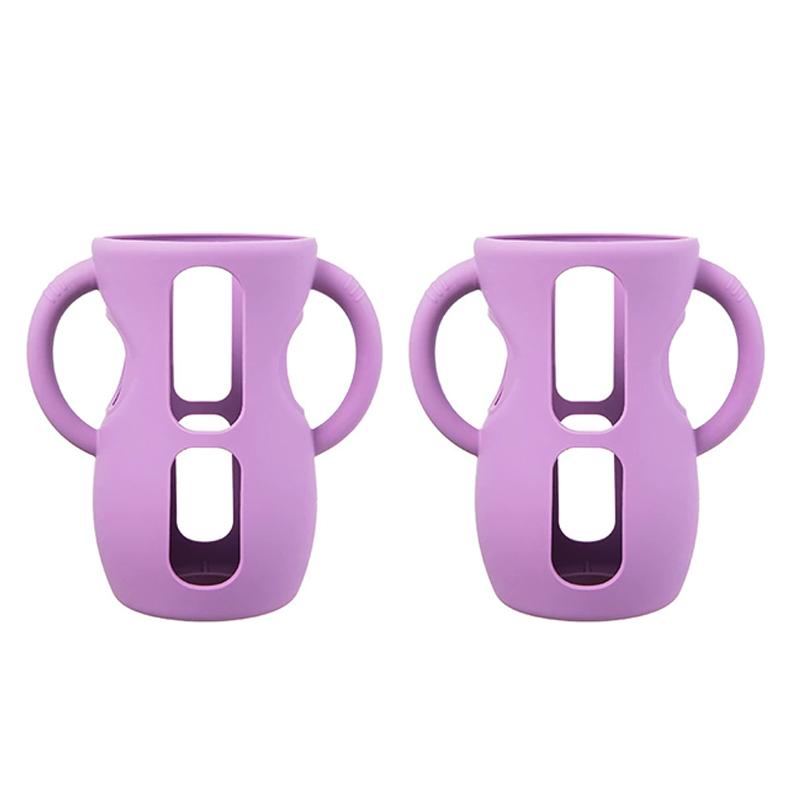 2/4Pcs Silicone Sleeves For Avent Baby Bottles Anti Breakage Baby Bottle Holder With Handle
