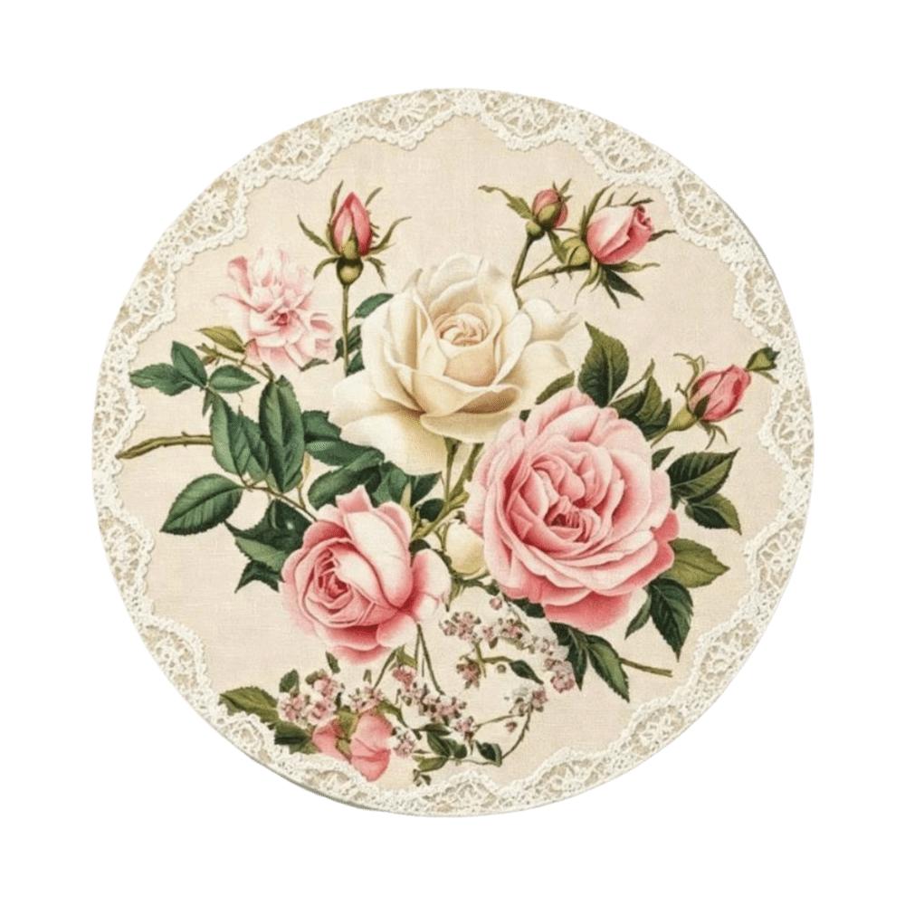 Snowman Christmas Table Placemat Tree Bow Heat Insulation Flower Linen Table Mat Anti-slip Anti-scald Round Dining Mat