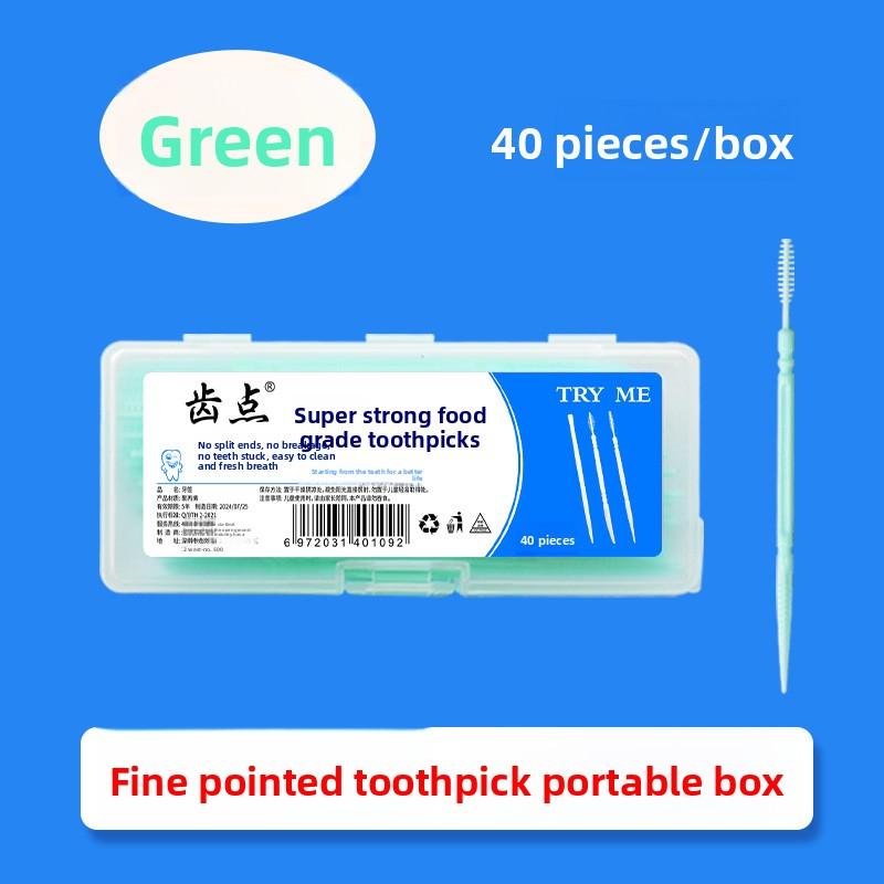 

Коробка портативных зубочисток из 40 штук 0.03 зелёный