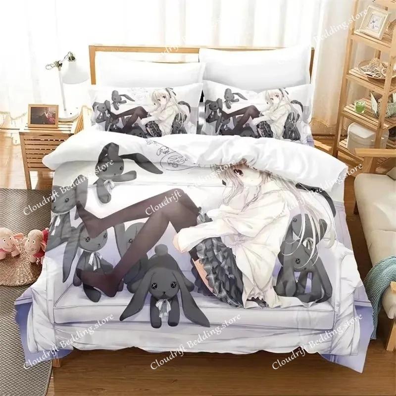 Anime Yosuga No Sora Kasugano  Bedding Set Boys Girls Twin Queen Size Duvet Cover Pillowcase Bed Kids Adult Home Textileextile