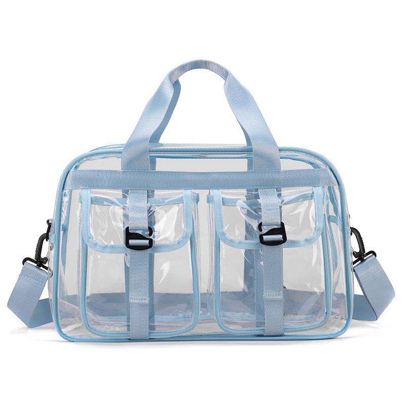 Borsa da Viaggio Grande Capacità Impermeabile in PVC con Design Trasparente per Viaggi Casual