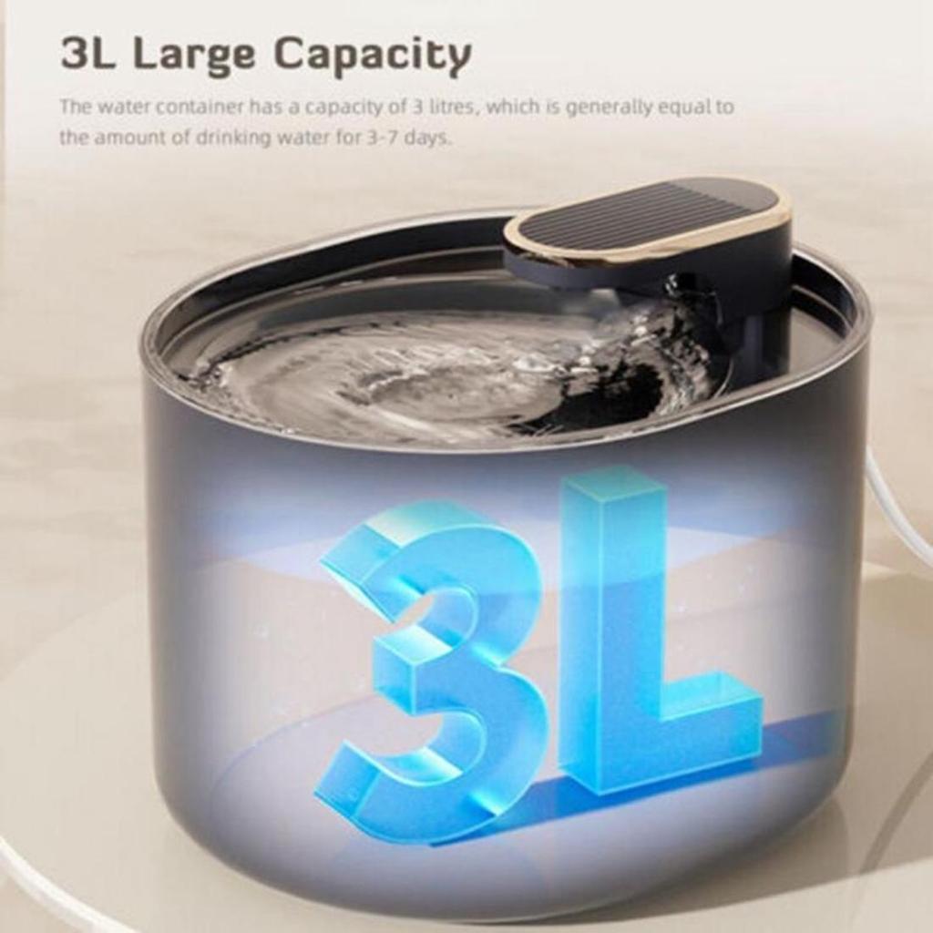 3L Wasserspender mit großer Kapazität, vollautomatischer Wasserspender für Haustiere, geräuschloser, verbesserter Batteriezellen-Haustier-Katzen- und Hunde-Intelligenter Wasserspender