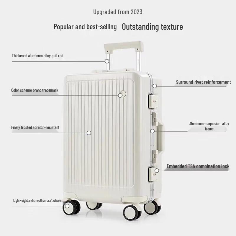 OIWAS 20-inch Aluminum Frame Business Hardside Suitcase