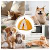 Cat Cave Plush Washable With Removable Pad Pumpkin Enclosed Cat Bed With Door Drape For Calming Sleeping Winter Kitten Small Dog