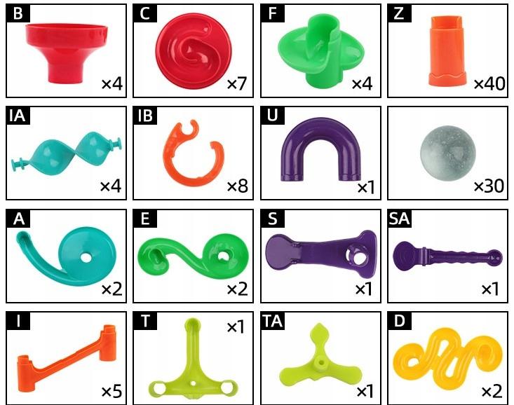 Ball Track Ball Run Slide Launcher for Balls Construction Blocks 113 Pcs